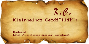 Kleinheincz Cecílián névjegykártya